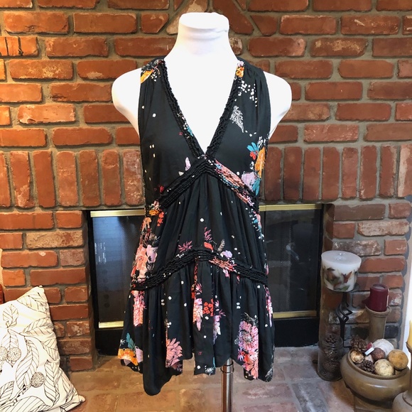 Free People BoHo Hippie Mini Beach Cover Dress Top - Picture 1 of 11